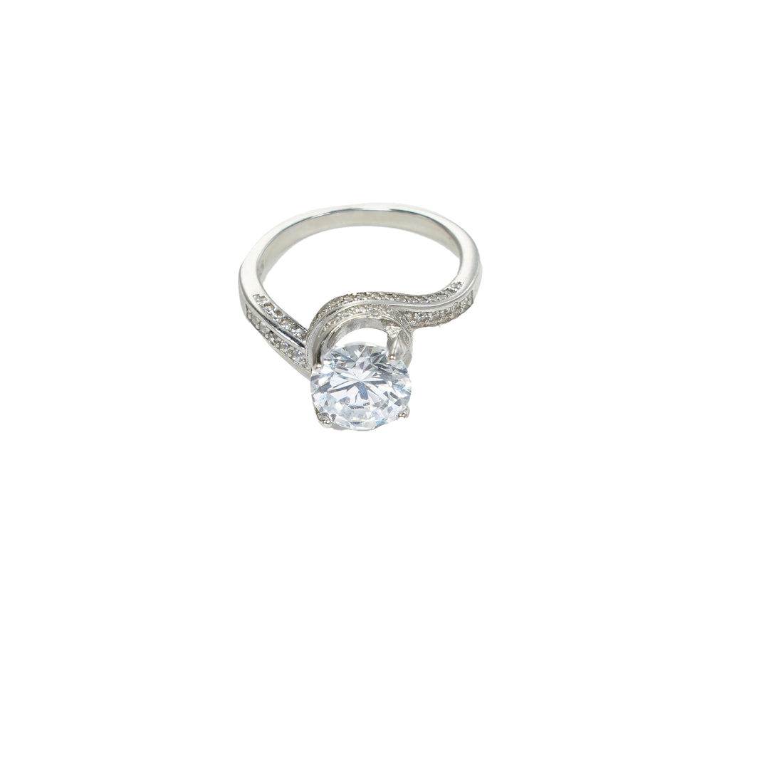 Zircon twisted ring