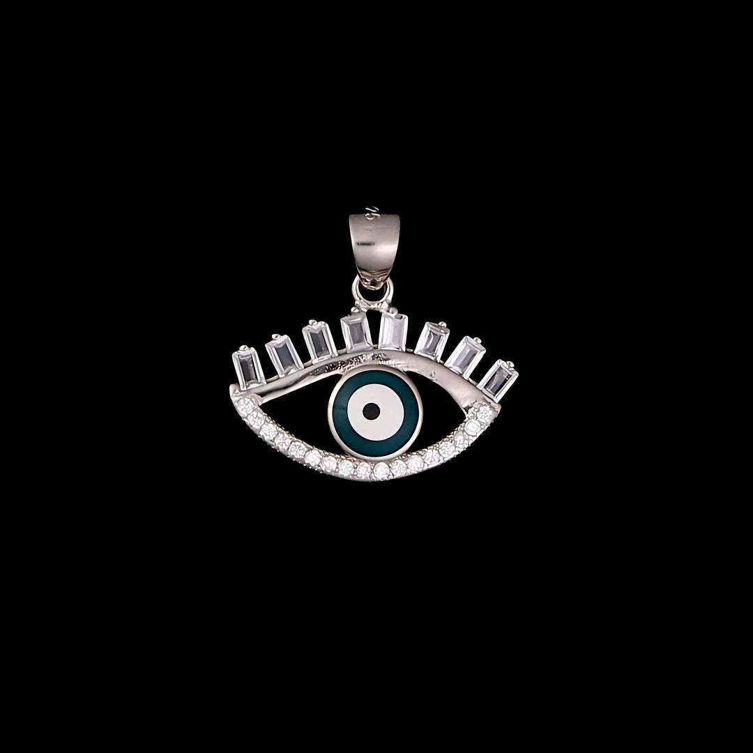 Evil Eye Baguette Pendant Chain