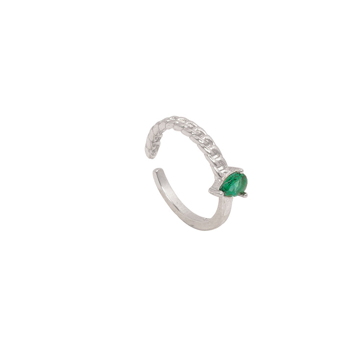 Green sapphire with curb band