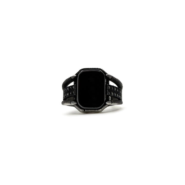 Black octagon ring