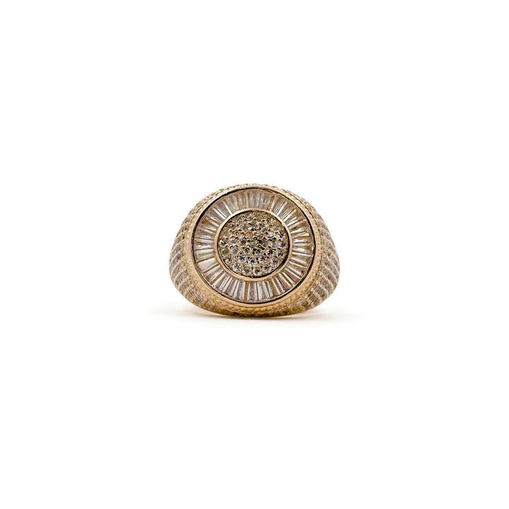 Rose gold iced out ring (round)
