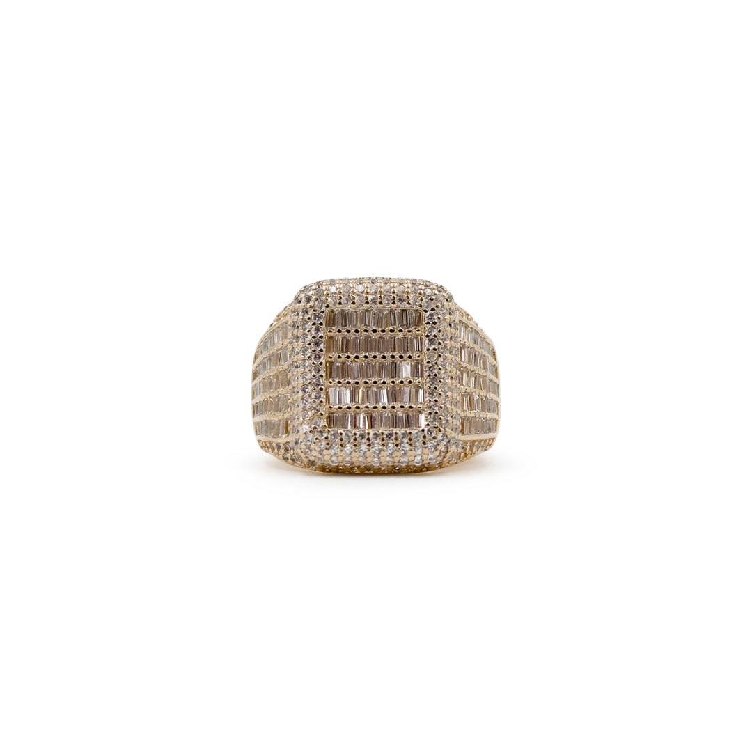 Rose gold iced out ring (square)