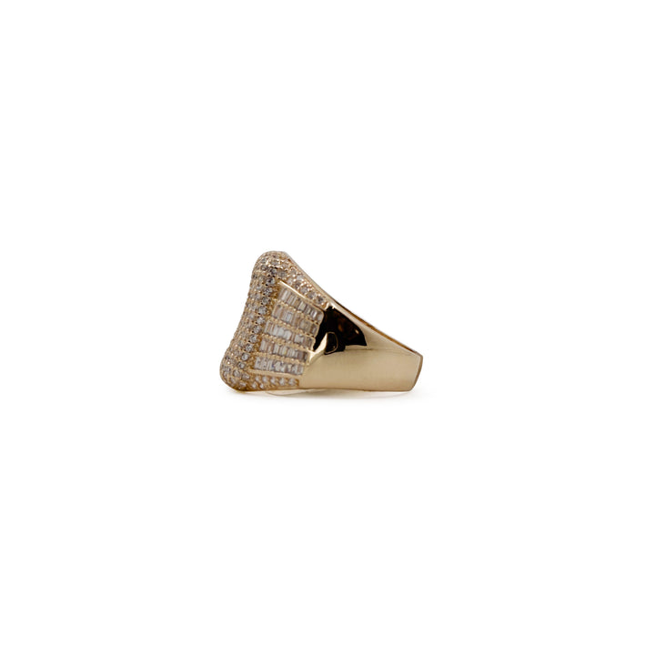 Rose gold iced out ring (square)