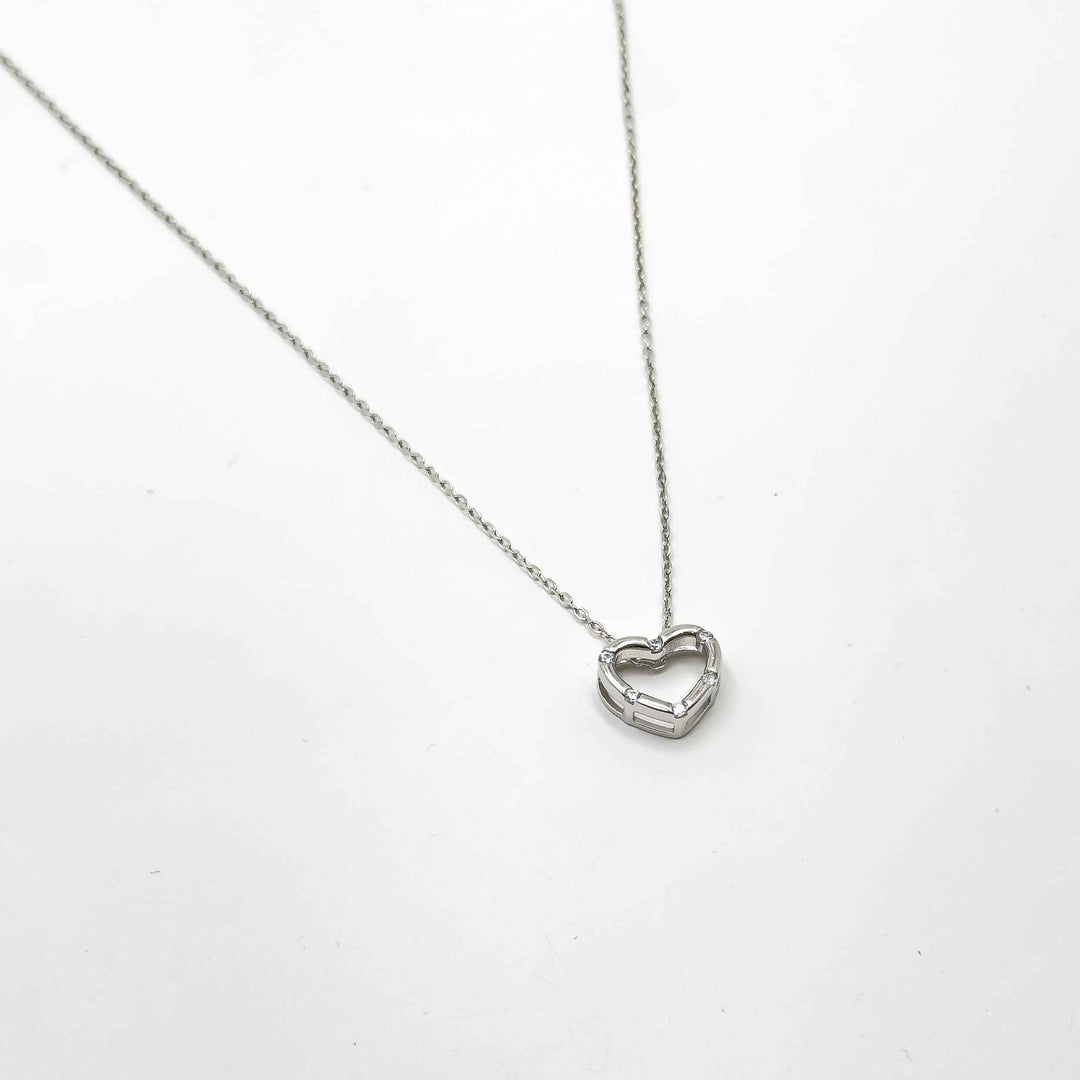 Heart of Rhodium Pendant Chain