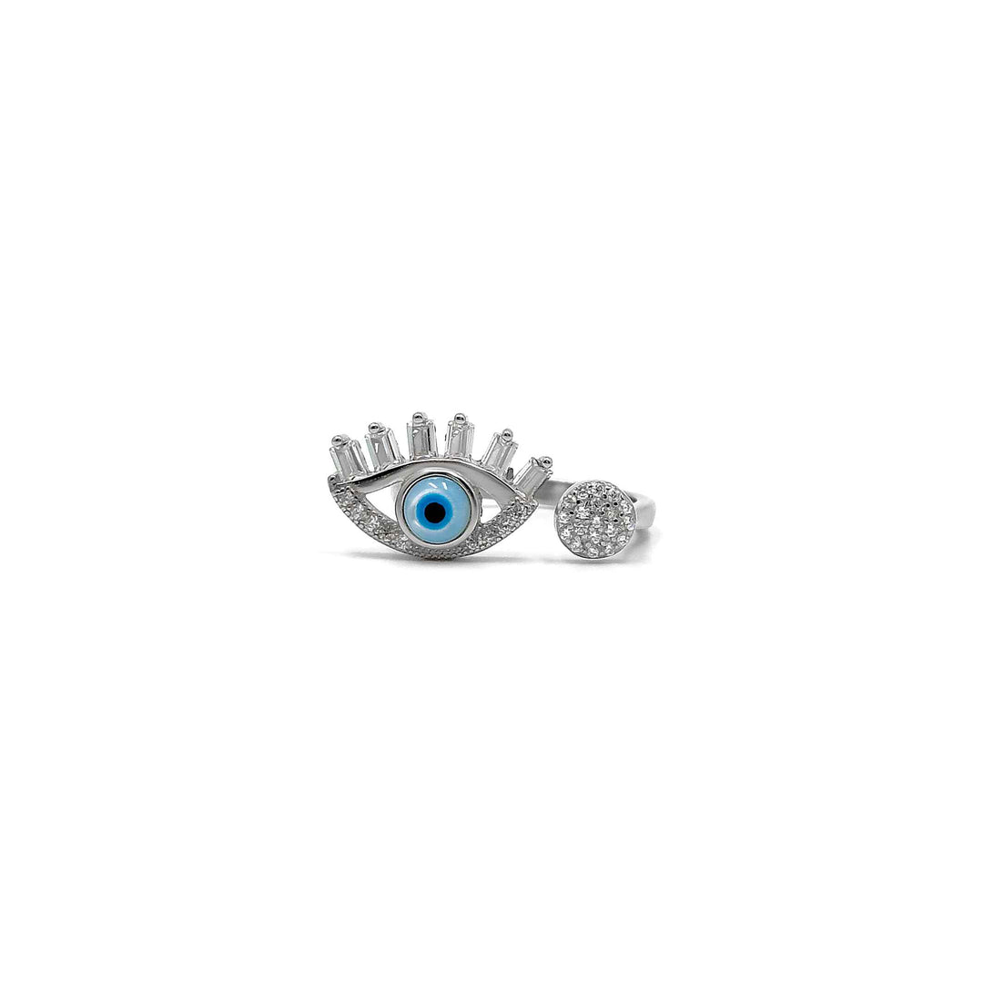 Evil Eye Baguette Ring