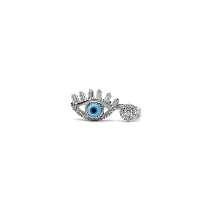Evil Eye Baguette Ring