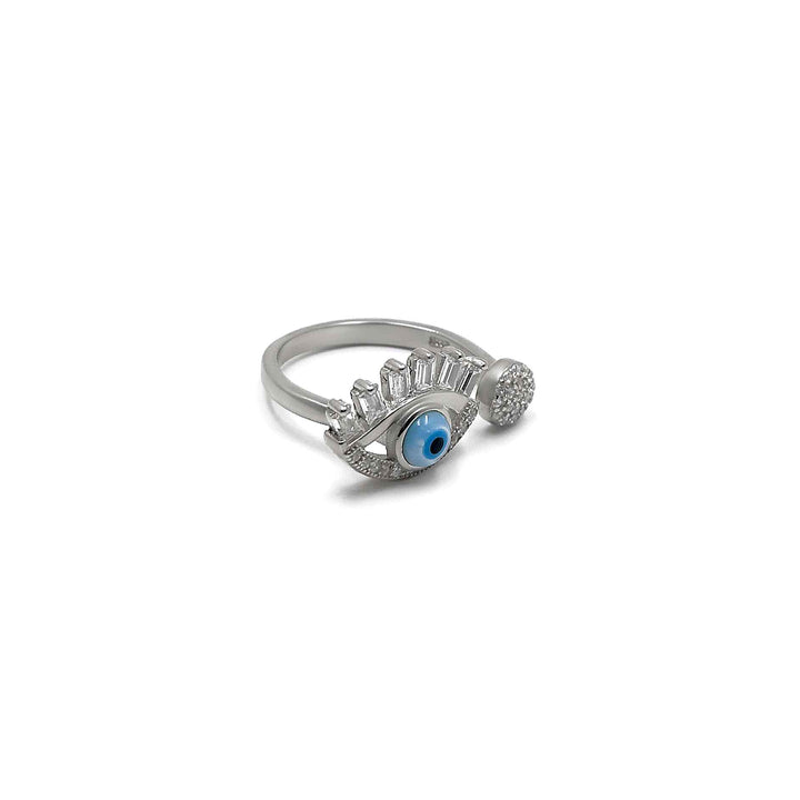 Evil Eye Baguette Ring