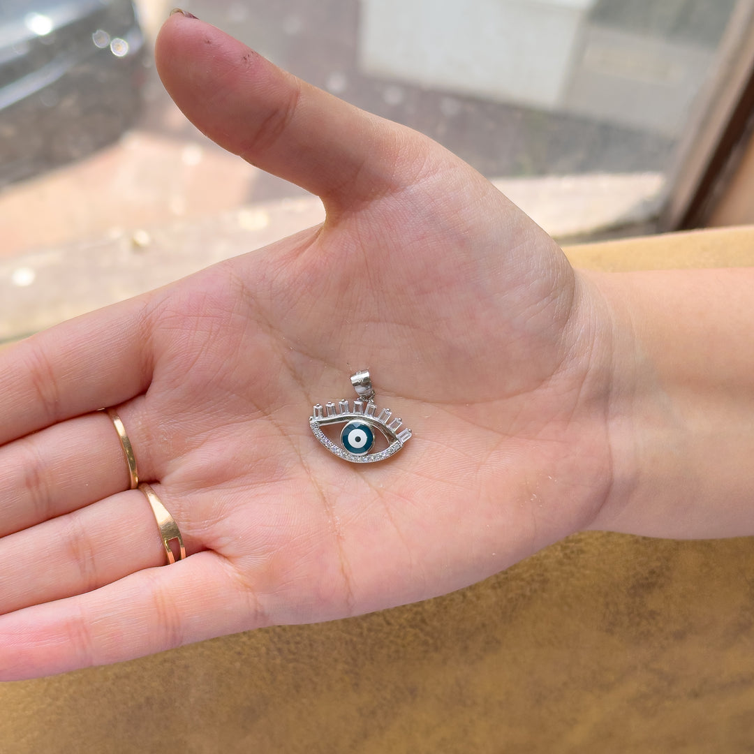 Evil Eye Baguette Pendant