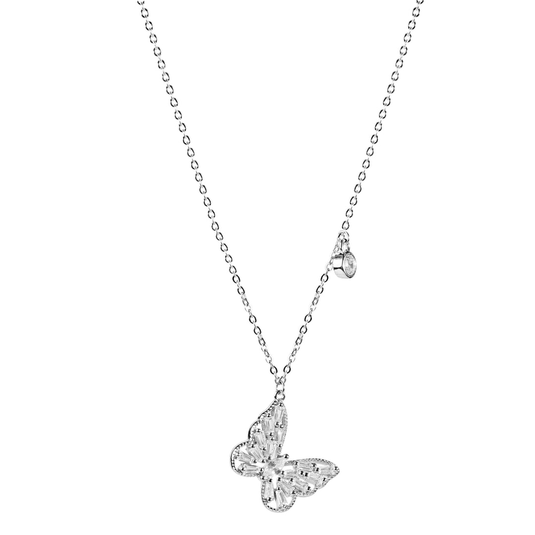 Baguette Butterfly Pendant Chain