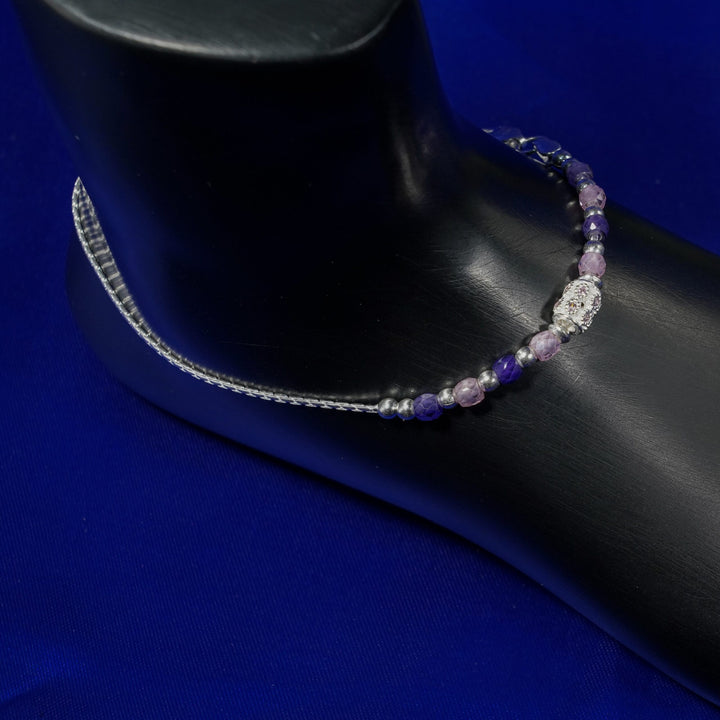 Purple pink micro setting anklet