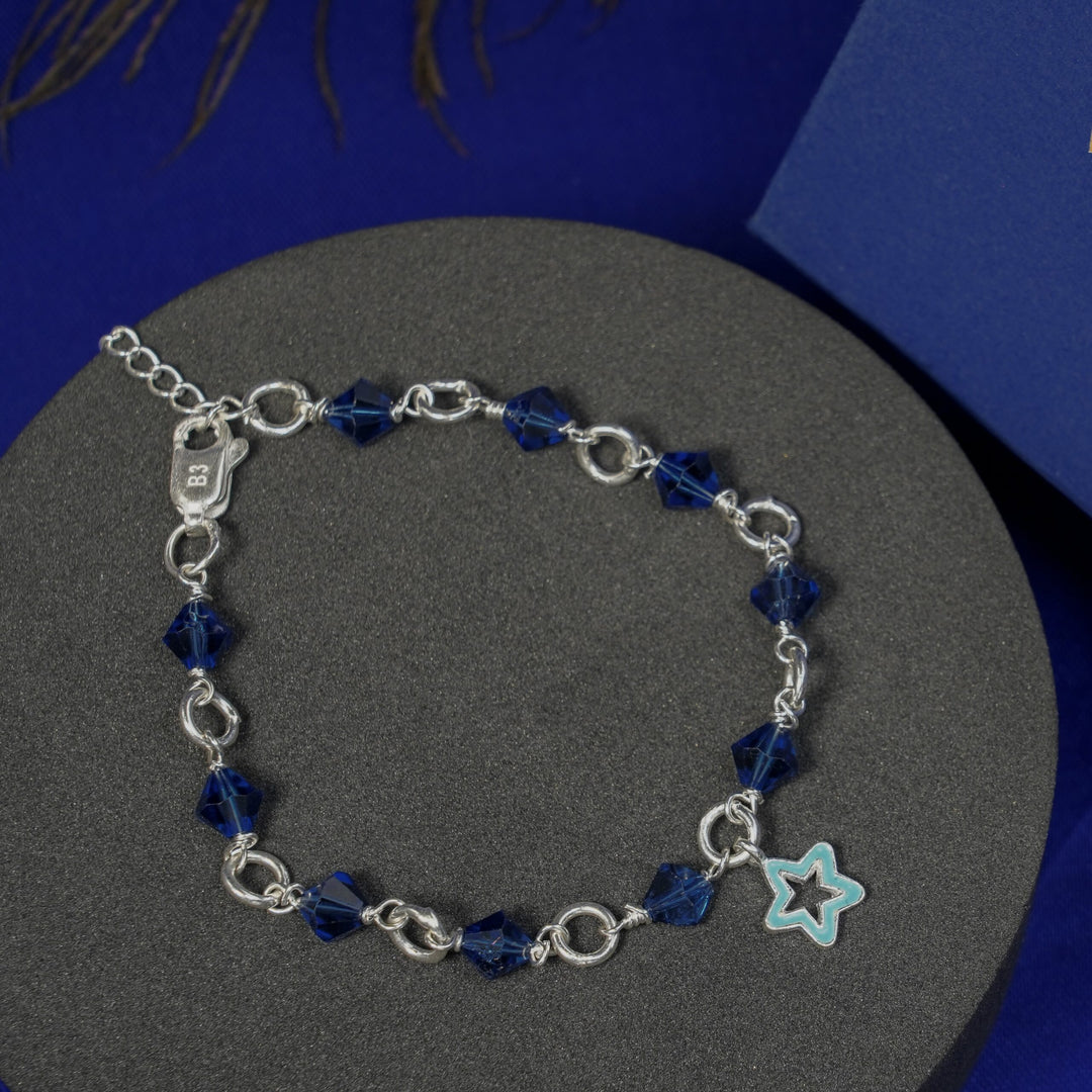 Blue beaded star bracelets