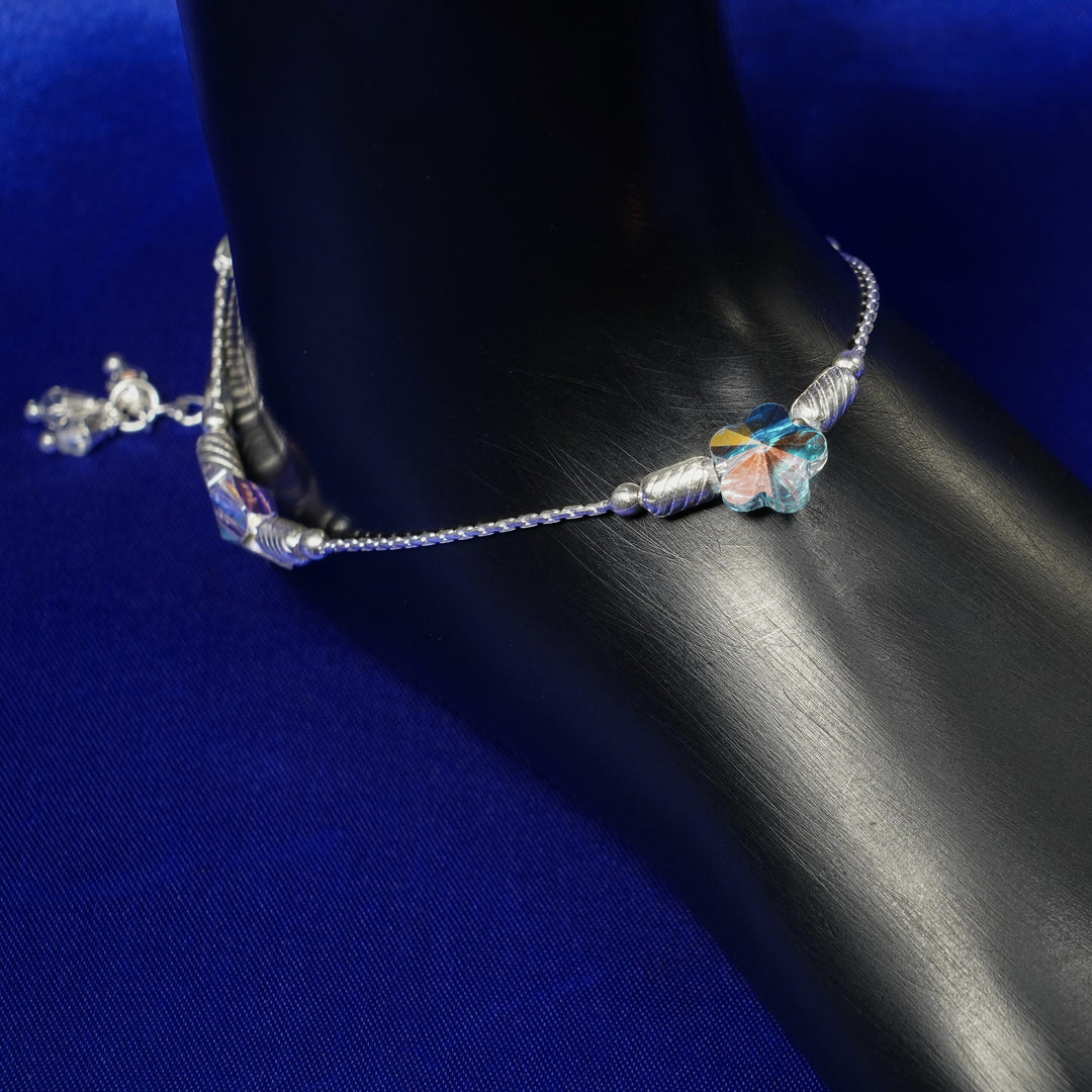 Swarovski reflecting stone anklet